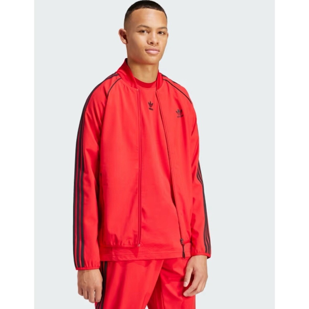 Men's-Adidas-SST TT-TRACK TOP-Track TOP-Jacket-Red-‎ Small. NWT ADICOLOR Coat